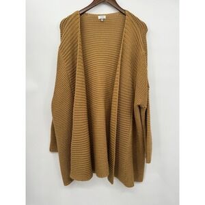 Tobi Womens Oversized Chunky Knit‎ Open Front Cardigan Camel Mustard M FSW151062